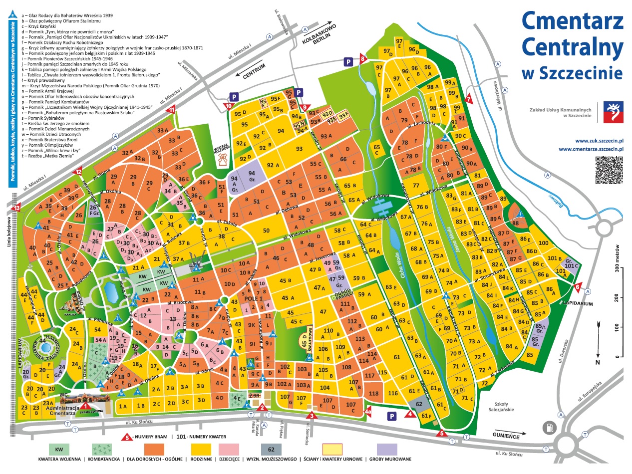 Plan Cmentarza Centralnego
